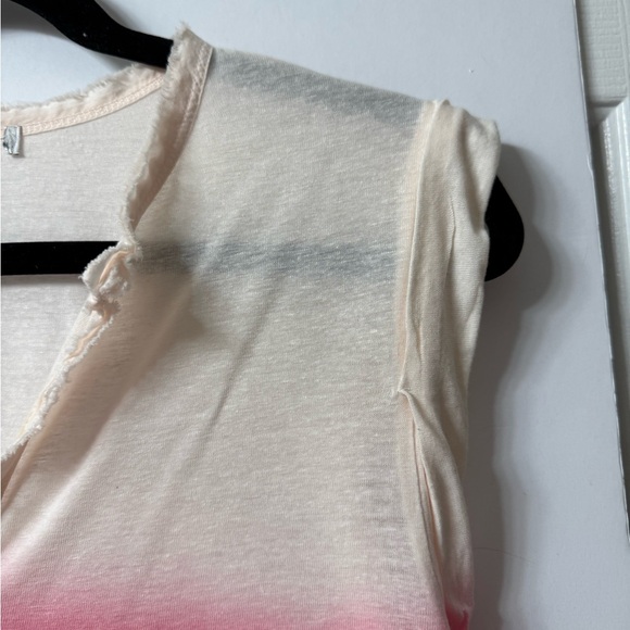 Unknown brand, top, Henley style, orange, pink, and pale pink three snap front - Picture 2 of 10